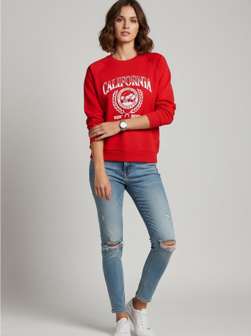 Rip Curl Red California Graphic Crew Sweatshirt - Women